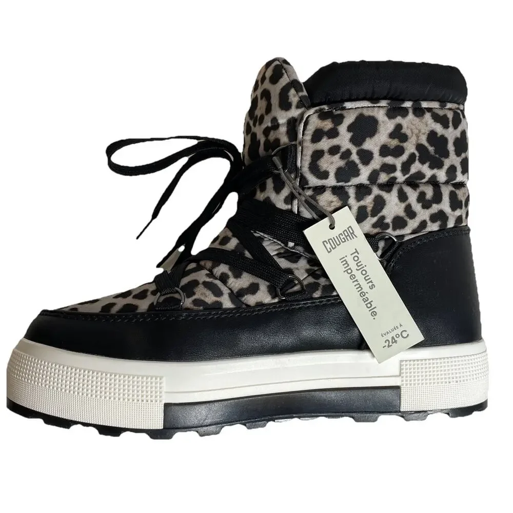 Cougar Shoes Wink Waterproof Nylon Leopard Boots Sz 6